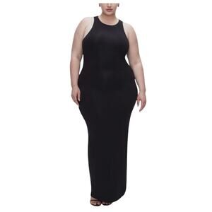 Good American 3XL Plus Black Super Stretch Tank Maxi Dress Sleeveless *flaw